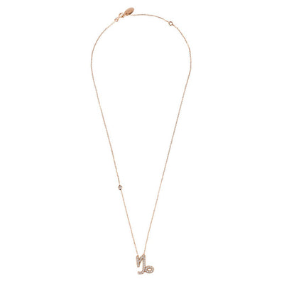 Capricorn - Necklace - 22 carat (rose) gold plated - Zirconias