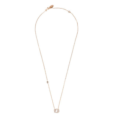 Cancer - necklace - 22 carat (rose) gold-plated - zirconia