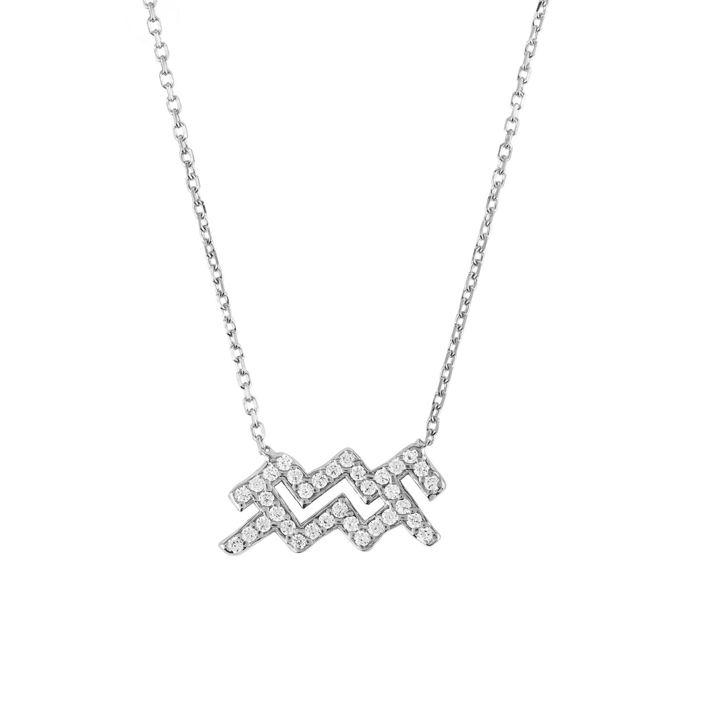 Aquarius - Necklace - 925 Sterling Silver - Zirconias