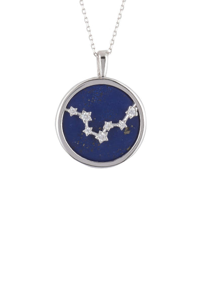 Pisces - Necklace - 925 Sterling silver - Lapis lazuli with white zirconia